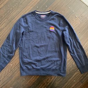 Abercrombie navy sweatshirt with rainbow peace patch